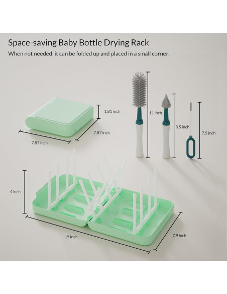 Juego de Cepillos para Biberones WHNL con Soporte Plegable