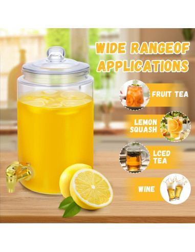 Paquete de 2 dispensadores de vidrio 3.78L con grifo y soporte