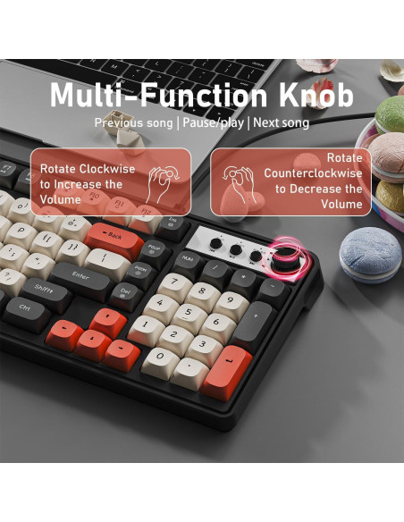 Teclado Gaming EWEADN G98 RGB con Cable, Membrana Silenciosa