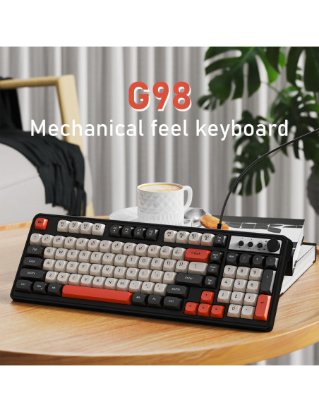 Teclado Gaming EWEADN G98 RGB con Cable, Membrana Silenciosa