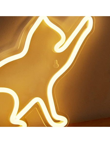 Luz de Neón LED Gato Chi-buy 34x17.5cm USB Blanco Cálido