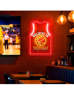 Luz de Neón LED Camiseta Baloncesto ZLOOREE 42x27.3cm 2