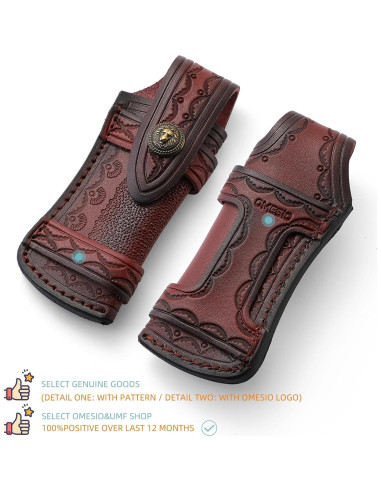 Funda de Cuchillo Plegable Omesio de Cuero Marrón 11.51 cm