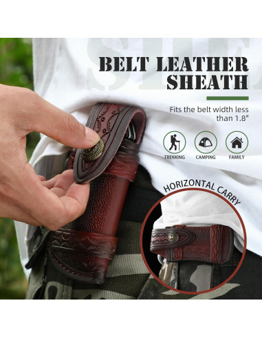 Funda de Cuchillo Plegable Omesio de Cuero Marrón 11.51 cm