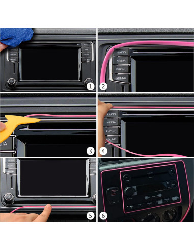Moldura Decorativa Interior Auto TIKUN TECH Rosa 3.05m