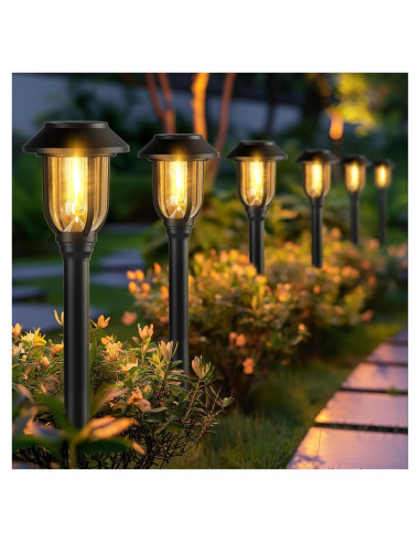 Paquete de 12 Luces Solares ILANCK 3000K para Jardín