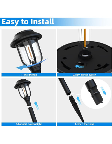 Paquete de 12 Luces Solares ILANCK 3000K para Jardín