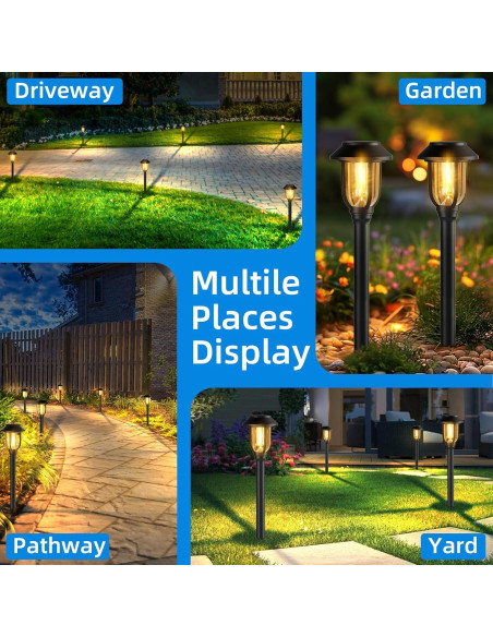 Paquete de 12 Luces Solares ILANCK 3000K para Jardín