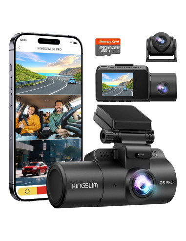 Cámara de tablero Kingslim O3 Pro 2.5K con WiFi y 64GB