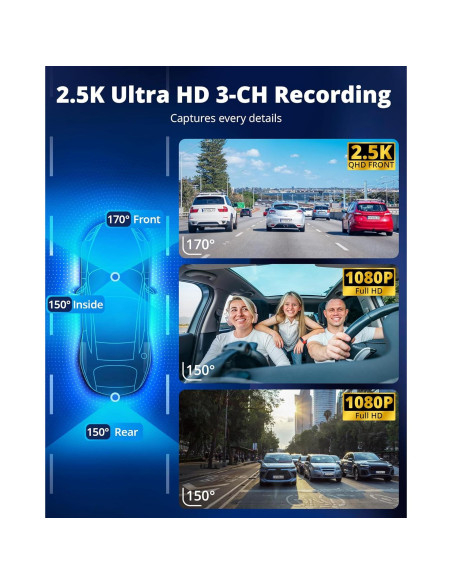 Cámara de tablero Kingslim O3 Pro 2.5K con WiFi y 64GB