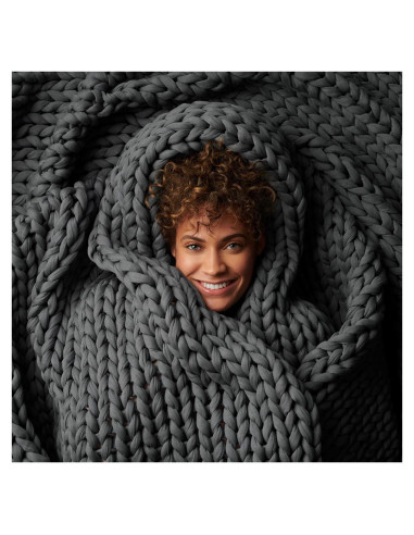 Manta con peso Bearaby Napper 4.54 kg Algodón Gris Asteroide