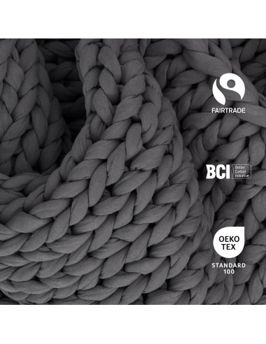 Manta con peso Bearaby Napper 4.54 kg Algodón Gris Asteroide