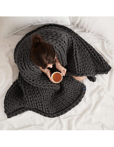 Manta con peso Bearaby Napper 4.54 kg Algodón Gris Asteroide