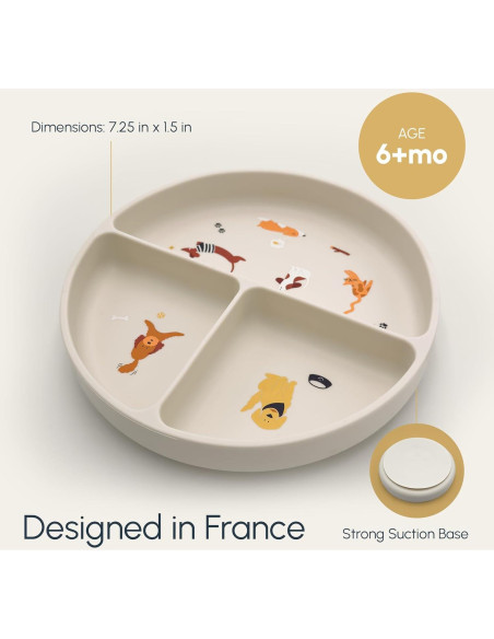 Plato de Silicona Antideslizante Studio Merveille Beige 18.4cm