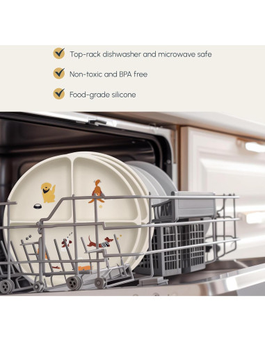 Plato de Silicona Antideslizante Studio Merveille Beige 18.4cm