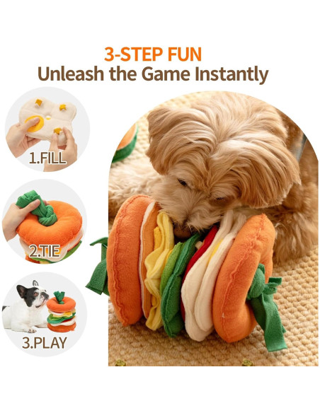 Juguete de Olfateo para Perros MEWOOFUN Hamburguesa 17cm