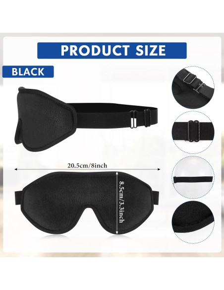 Máscara de Sueño 3D Coume para Niños Ajustable - Negro