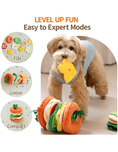 Juguete de Olfateo para Perros MEWOOFUN Hamburguesa 17cm