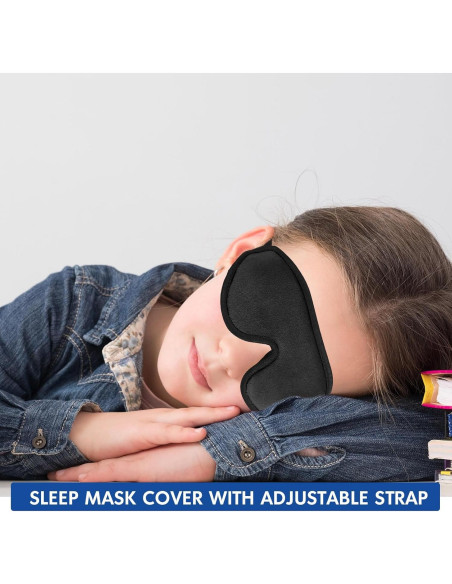 Máscara de Sueño 3D Coume para Niños Ajustable - Negro