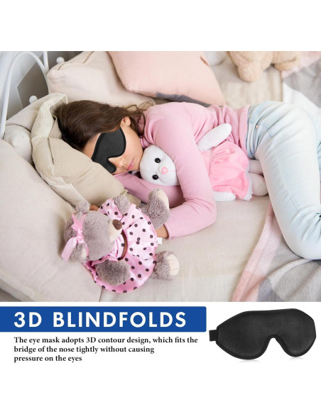 Máscara de Sueño 3D Coume para Niños Ajustable - Negro