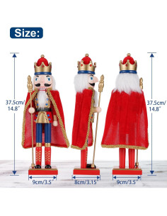 Cascanueces de Madera COMBIUBIU 37.5 cm Rojo Decorativo 2