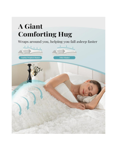 Manta con peso Topblan 5.4kg 122x183cm Crema Sherpa