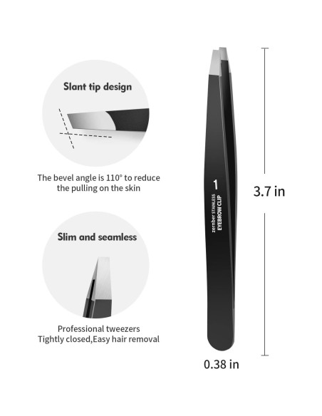 Pinzas de Precisión ZERNBER para Cejas y Vello Facial