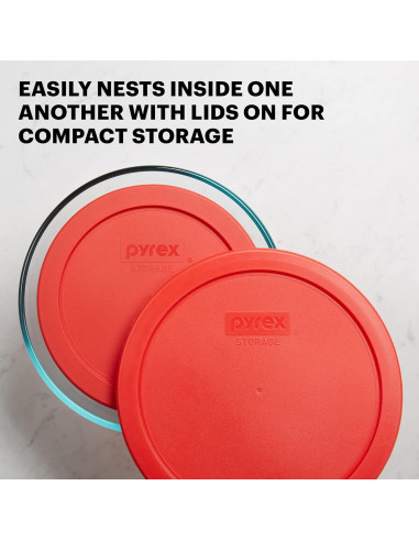 Juego de Contenedores de Almacenamiento Pyrex 6 Piezas Vidrio 1-2-4 Tazas