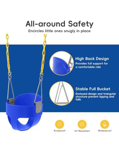 Columpio para Niños Toma Me Lejos - Asiento Cubo Alto Azul