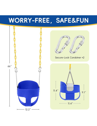 Columpio para Niños Toma Me Lejos - Asiento Cubo Alto Azul