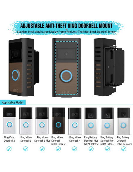 Soporte de timbre antirrobo PUCCI RVDM-02 ajustable 45-135