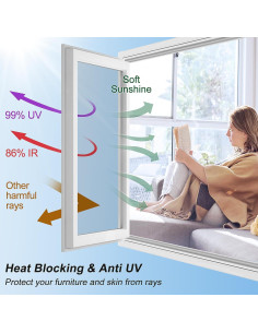 Película de Privacidad LULUETPUE 44.5x200cm Reflectante UV 2