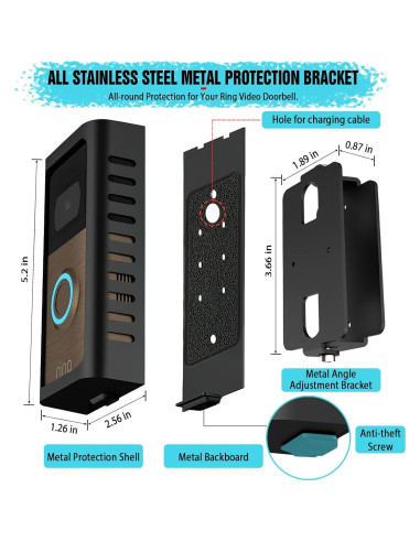 Soporte de timbre antirrobo PUCCI RVDM-02 ajustable 45-135