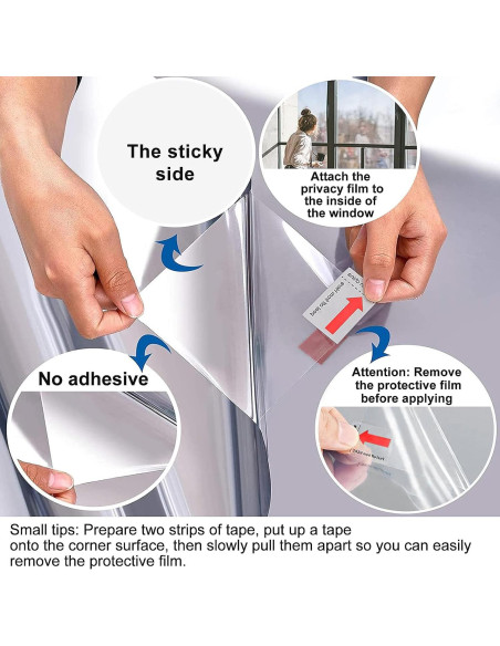 Película de Privacidad LULUETPUE 44.5x200cm Reflectante UV Película de Privacidad LULUETPUE 44.5x200cm Reflectante UV
