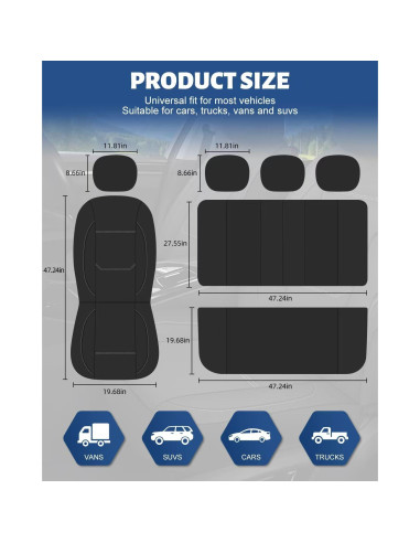 Fundas de Asiento de Coche Impermeables Sino Salected 2 Pcs