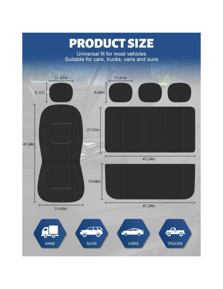 Fundas de Asiento de Coche Impermeables Sino Salected 2 Pcs