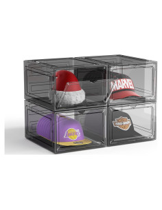 Caja Organizadora de Gorras ZHAIXIAONIAN 4 Piezas Transparente