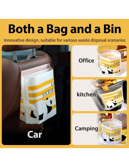 30 Bolsas de Basura Portátiles Adhesivas Yantai 24.89x11.68cm