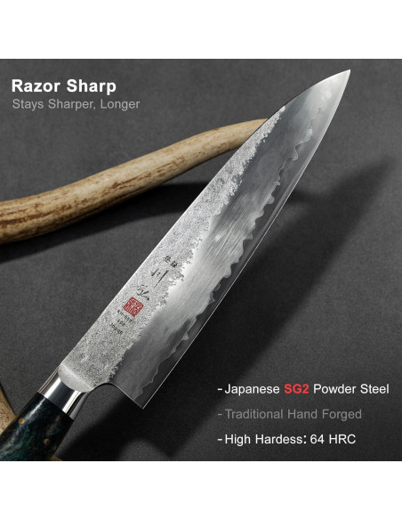 Cuchillo de Chef Japonés KAWAHIRO Gyuto 21 cm Acero SG2