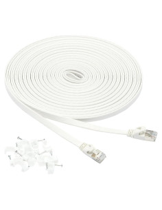 Cable Ethernet RJ45 Cat 7 Amazon Basics 9.14m Blanco con Clavos