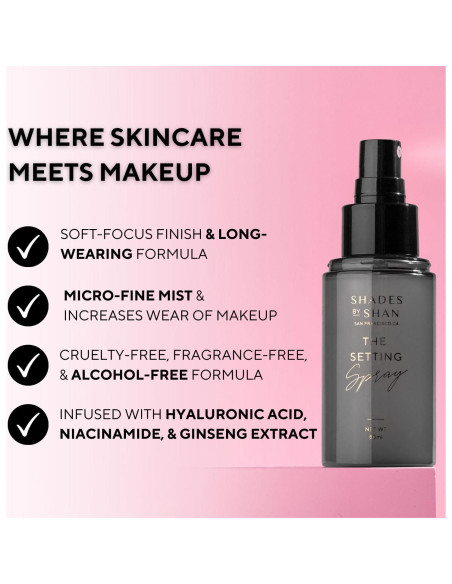 Spray Fijador Shades by Shan 80ml Vegano Sin Alcohol