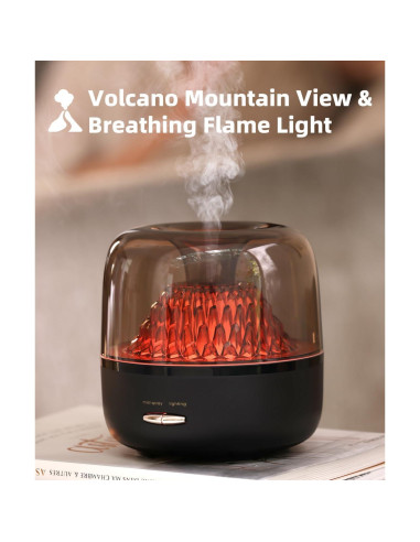 Difusor de Aceite Esencial KinYiLO Negro 200ml Aromaterapia