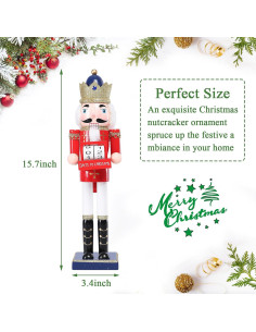 Cascanueces de Madera Vipush 35.56 cm - Adorno Navideño 2