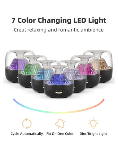 Difusor de Aceite Esencial KinYiLO Negro 200ml Aromaterapia