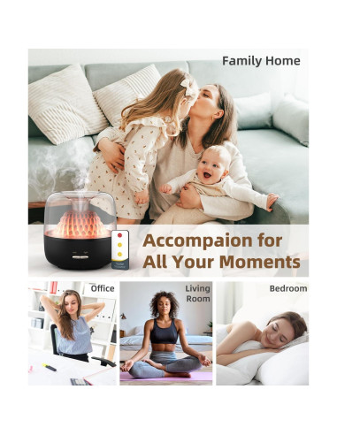 Difusor de Aceite Esencial KinYiLO Negro 200ml Aromaterapia