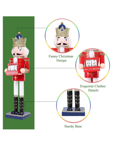 Cascanueces de Madera Vipush 35.56 cm - Adorno Navideño