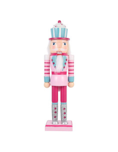 Figura de Cascanueces Rosa PASOLABE 35.5 cm Adorno Navideño