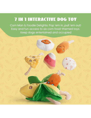 Juguetes de Perro Nocciola 7 en 1 de Maíz Crujiente