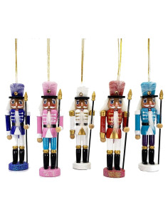 Conjunto de 5 Adornos Cascanueces de Madera 15 cm