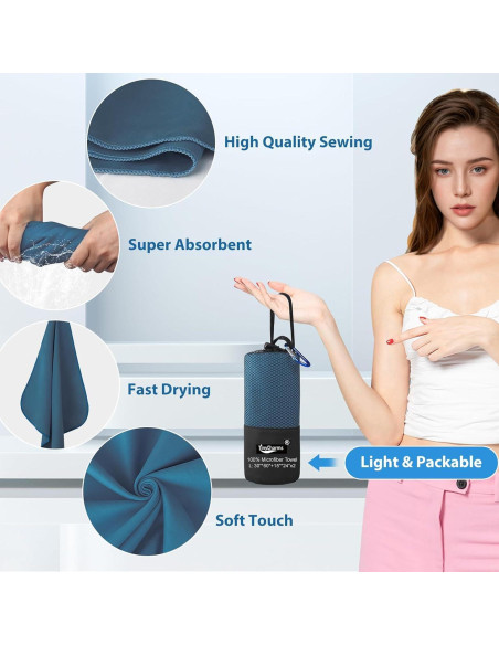 Paquete de 3 Toallas de Microfibra TinyCharms - Secado Rápido
